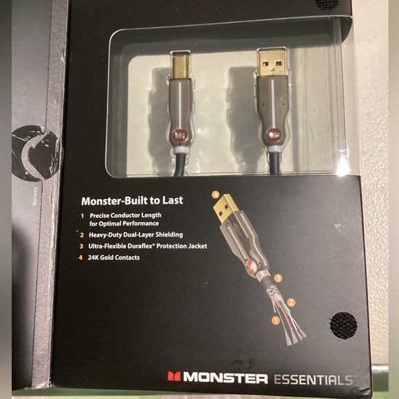 Monster USB Advanced High Speed USB/USB/B 12ft - Picture 2 of 5